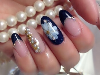 ディア ネイル(Dear Nail)/フラワー×ビジュー デザイン☆