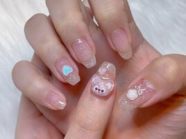 クリアベースグリッターネイル