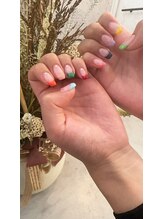 プルメリアドット(Plumeria.)/カラフルフレンチネイル