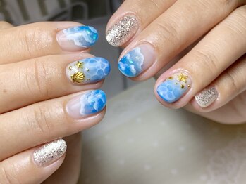 ネイルサロン プール ヴー(Nail Salon Pour Vous)/【オーダー】夏の海ネイル