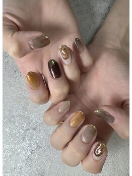 フラワーズネイル(flowers nail)/秋っぽ!ニュアンスアート