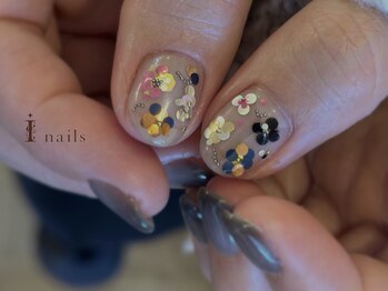 アイネイルズ 吉祥寺店(I nails)/ホログラムフラワー繊細ネイル