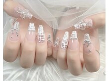 ゴテかわ(GOTE KAWA)/ツイードネイル、リボンネイル