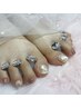 《フット》ワンカラー＋親指アート ￥6600