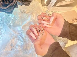 パステルピンク×ドット