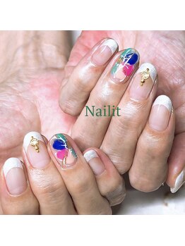 ネイリット 銀座(Nailit)/カラフルフラワ¥9700【¥10670】