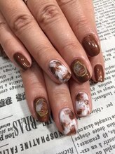 ネイル ペルレ(nail perle)/ブラウンマーブル