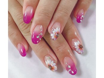 フラワーネイル ジェルネイル