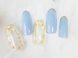 ぷっくりチューブ押し花ネイル