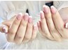 [大人可愛い♪]ジェルフレンチネイル