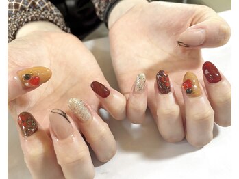 バレンタインネイル