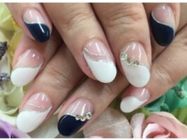 ネイビー斜めフレンチ☆
