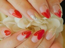 ネイルサロン ビジュードゥ(Nailsalon Bijoux doux)/可愛い！ハートフレンチ♪￥5700