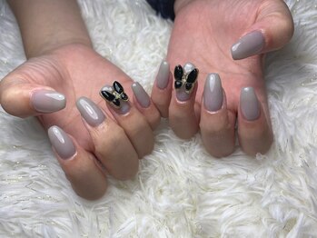 レディスペネイル ノマエ 名駅店(Redispe nail nomae)/シアーカラーの蝶々ネイル★
