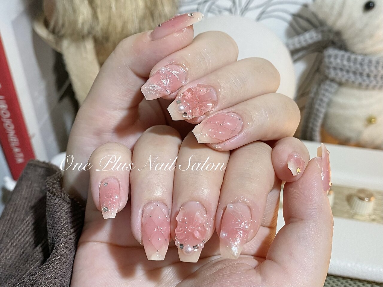 オーダーページ】ネイルチップフレンチレース薔薇