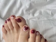 ラクエ(Laque)/手書きハートネイル ボルドー