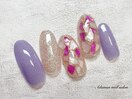 シェル埋め込みガーリーネイル