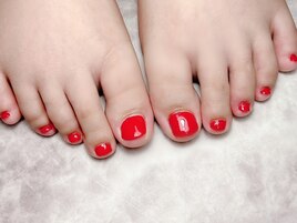 赤！フットワンカラーネイル！