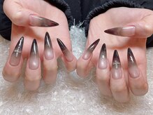 レアネイル 新宿(le'a nail)/黒グラデーション