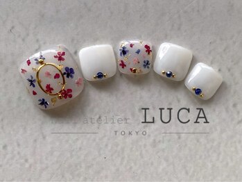 ネイルアトリエルカ(nail atelier LUCA)/L-60 押し花フットネイル
