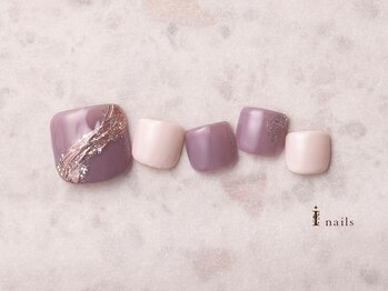 アイネイルズ 横浜EAST店(I-nails)/パープルニュアンスフットネイル