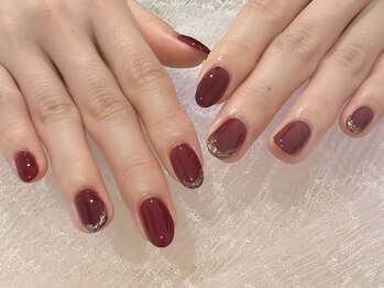 ラベンダー(lavender)/紫&ニュアンスネイル