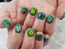 moqu.【モク】/手描きアートフラワーネイル