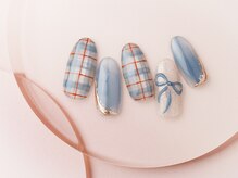 ルピアージュ(Lupiage)/ブルーチェック×リボン