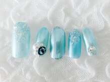 ネイリシャス(NAILICIOUS)/瑞々しいブルーパールネイル