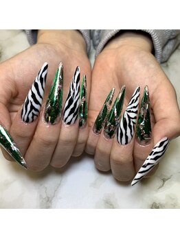 クロスネイル 渋谷店(CROSS nail)/ホイルゼブラネイル