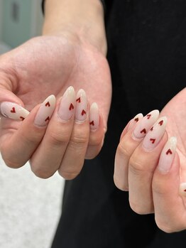 モツヲネイル(motsu.O! NAIL)/ガールライク★ハート柄ネイル