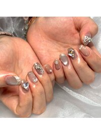 ツイードネイル/春ネイル/銀座駅