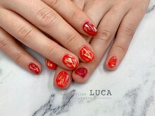 ネイルアトリエルカ(nail atelier LUCA)/W-748 レッドオーロラネイル