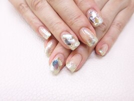 ラメグラ×天然石ネイル￥7200
