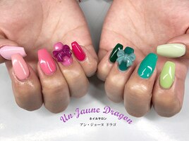【自爪ネイル】カラフルネイル