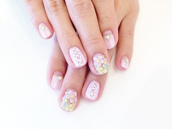 ネイルコレクション ピンク(Nail Collection Pink)/ジェル放題/3Ｄパステルフラワー