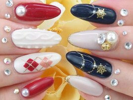 ニットネイル/雪の結晶ネイル