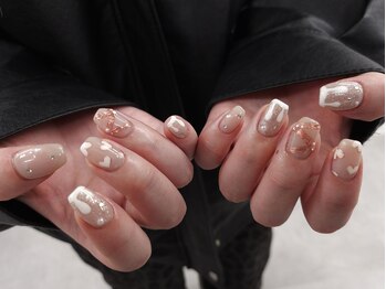 バレンタインネイル