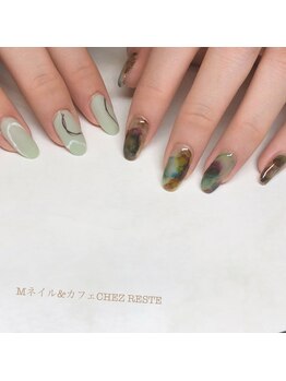 Mネイルアンドカフェ シェレステ/インクでニュアンス