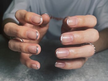 オムネイル 渋谷(HOMME NAIL)/スキニーフレンチネイル ¥6.600