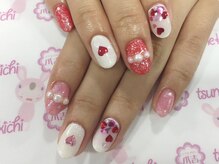 ネイルサロン 爪吉/降り注ぐ♪ハートが主役♪