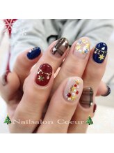 ネイルサロン クール(Nailsalon Coeur)/クリスマスネイル チェック柄