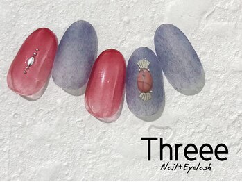 スリーネイルプラスアイラッシュ(Threee Nail+Eyelash)/マットネイル