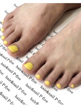 夏色 ワンカラーフットネイル Pg ヘアアンドネイル ピーファイブ P Five のフォトギャラリー ホットペッパービューティー