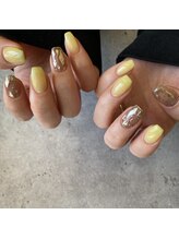 リアネイル(li’a nail)/イエロー×レオパード