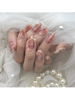 カメリア(Camelia)/チェックネイル