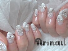 アルスネイル(Ars nail)/ホワイトツイードネイル