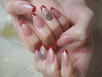 ネイルローズ(NAIL Rose)/美フォルム　フレンチ　ラメ