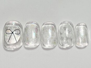 ネイルメゾン 渋谷店(NAIL MAISON)/オーロラリボンクリア￥4500