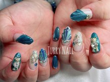 マーメイド×シェルタイルネイル